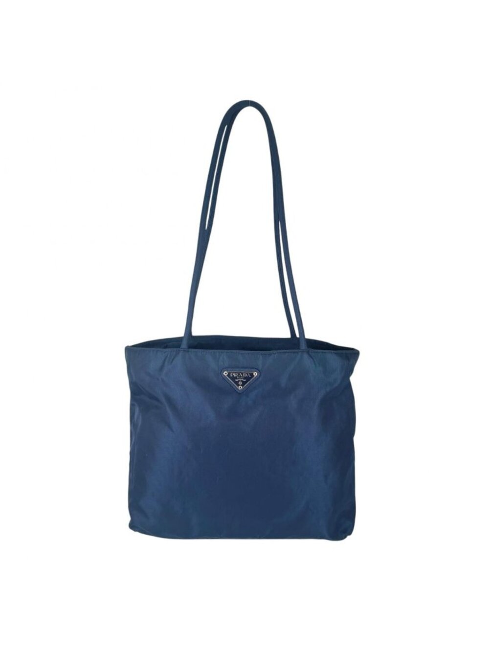 Prada Triangle Logo Shoulder Bag Nylon Blue